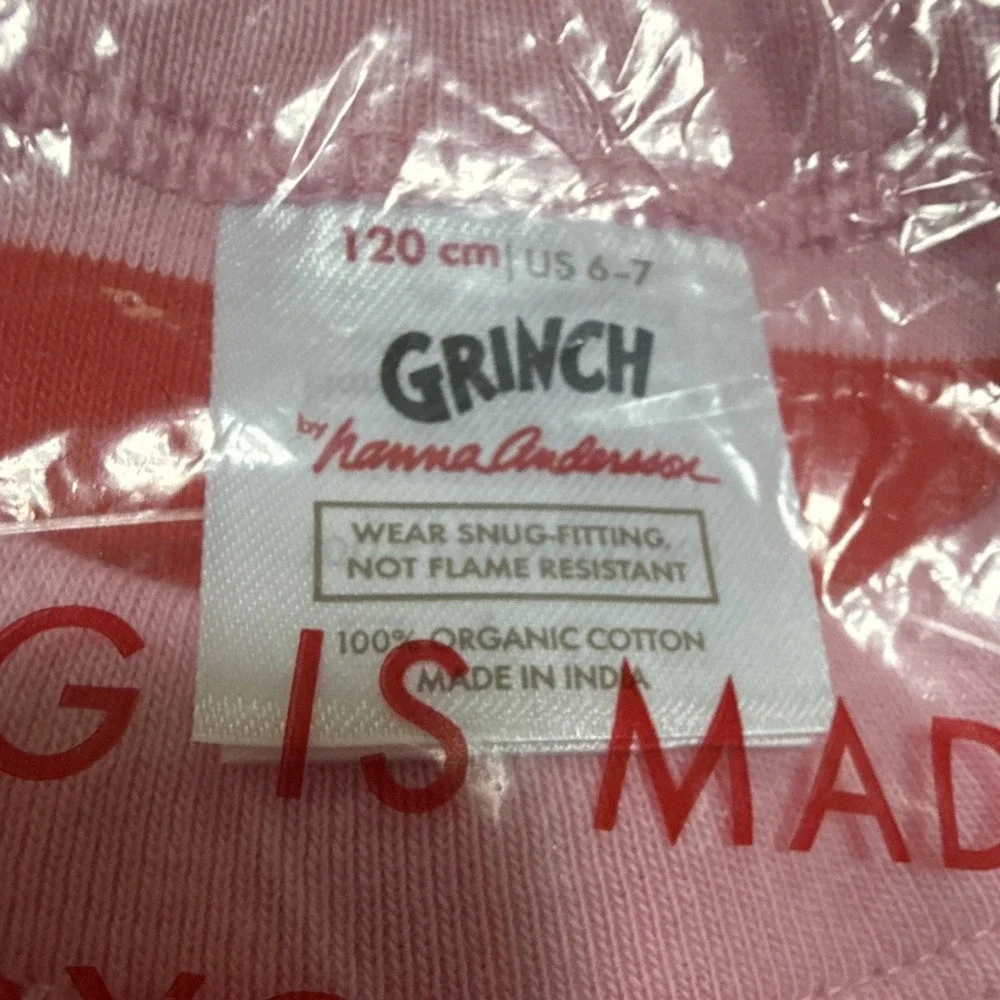 Hanna Andersson Grinch Cindy Lou Who Snug Fit Organic Cotton Pajamas 120cm